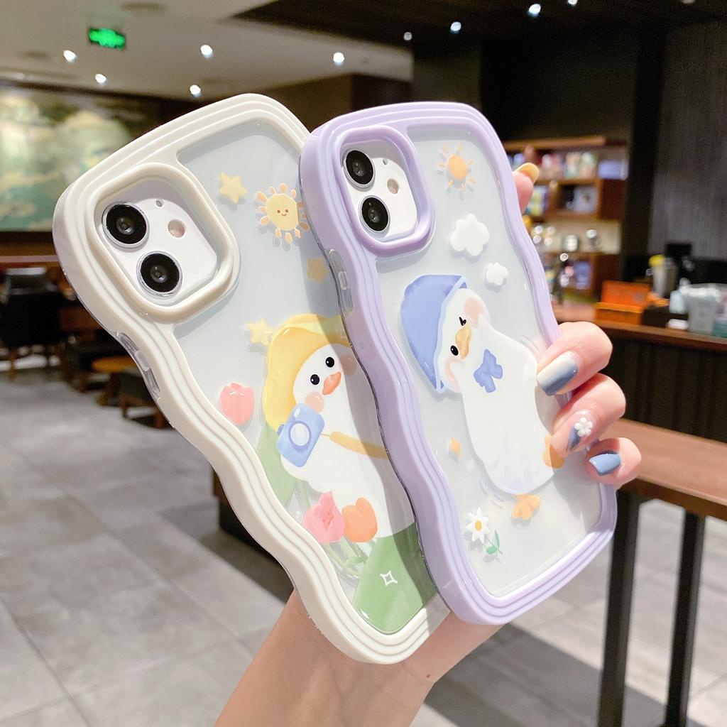 Ốp Điện Thoại Hình Chú Vịt Hoạt Hình 2 Trong 1 Cho iPhone 13promax 12 11 X XR XSMAX