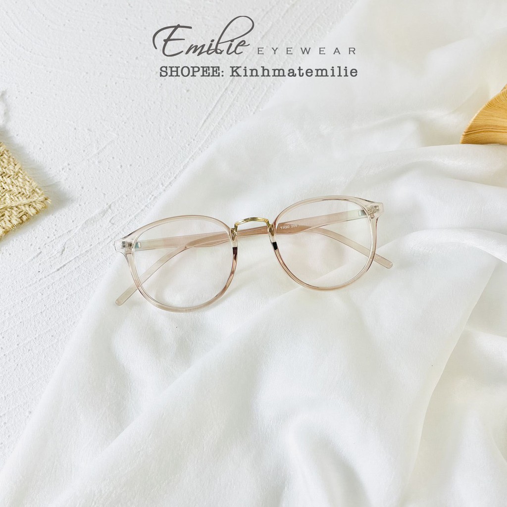 Gọng kính tròn nhựa dẻo mảnh nhẹ nam nữ Emilie eyewear phụ kiện thời trang 209