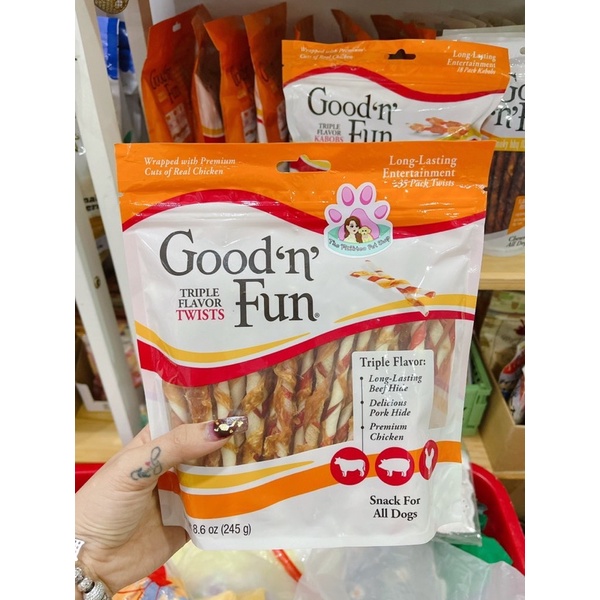 Que gặm quấn thịt cho chó của Mỹ - Goodfun 35 que