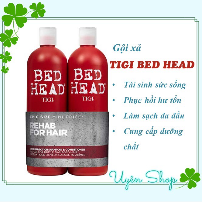 Cặp dầu gội xả TIGI [Hàng Chính Hãng] TIGI Bed Head phục hồi 3 cấp độ