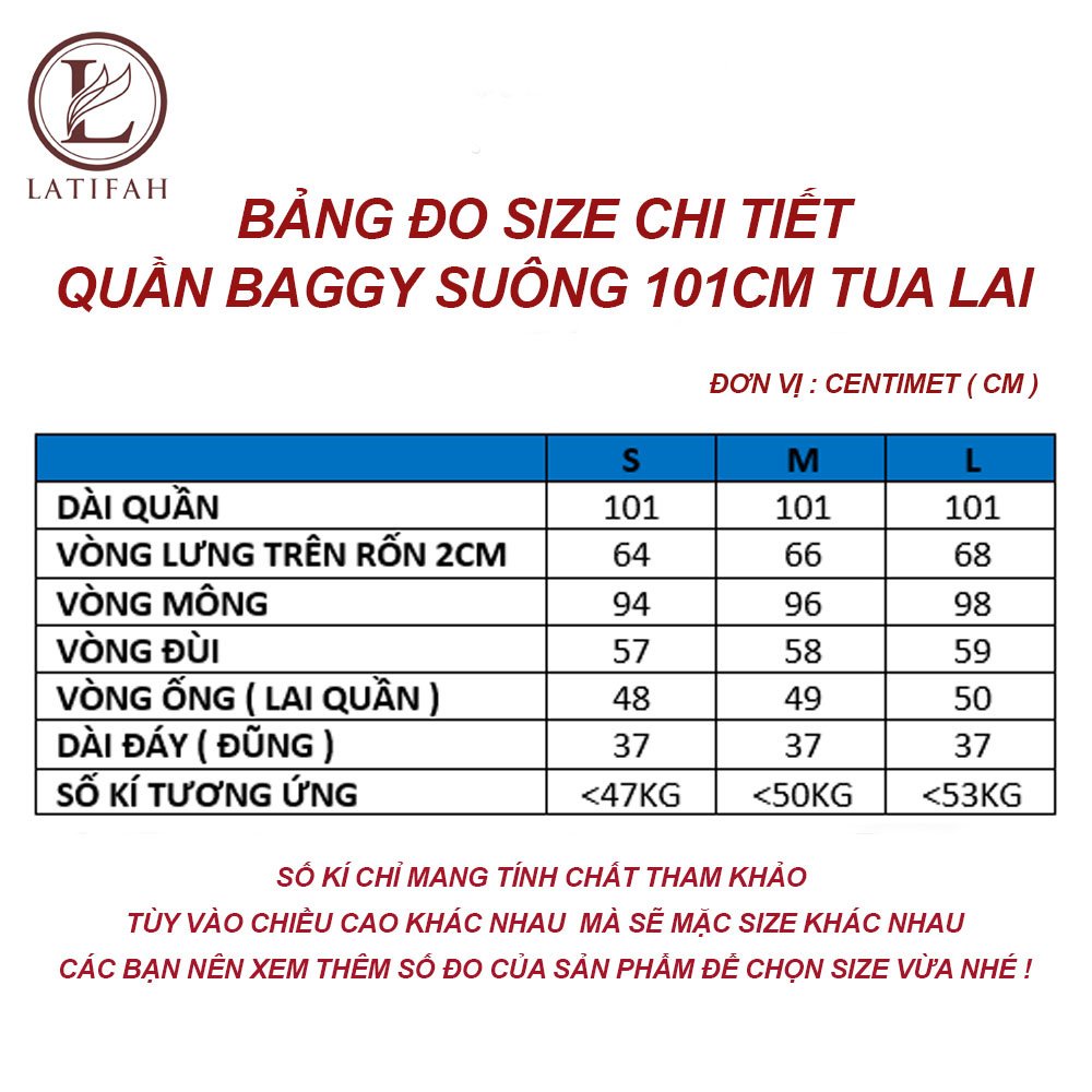 [Mã BMLT35 giảm đến 35K đơn 99K] Quần baggy jeans nữ LATIFAH ống rộng đơn giản tua lai dài 101cm QD040 ulzzang hàn quốc