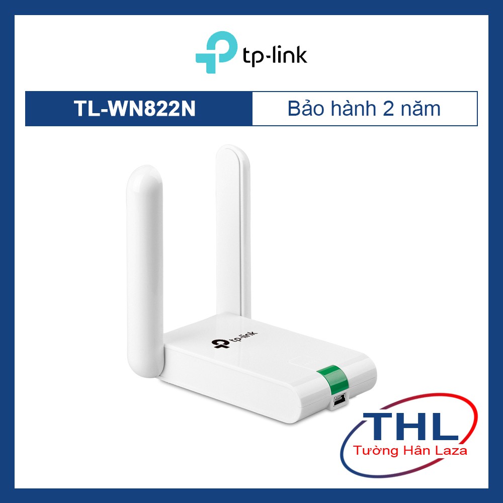 USB Thu Sóng Wifi TP-Link TL-WN822N Độ lợi cao Tốc độ 300Mbps - Hàng chính hãng