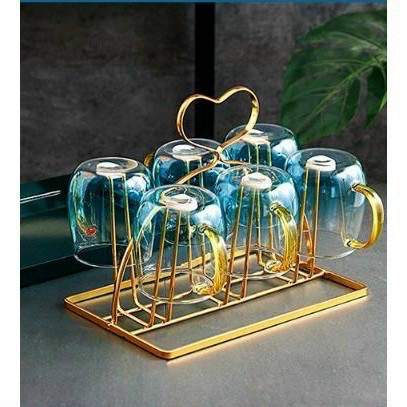 Giá cắm cốc uống nước thép mạ vàng cao cấp
