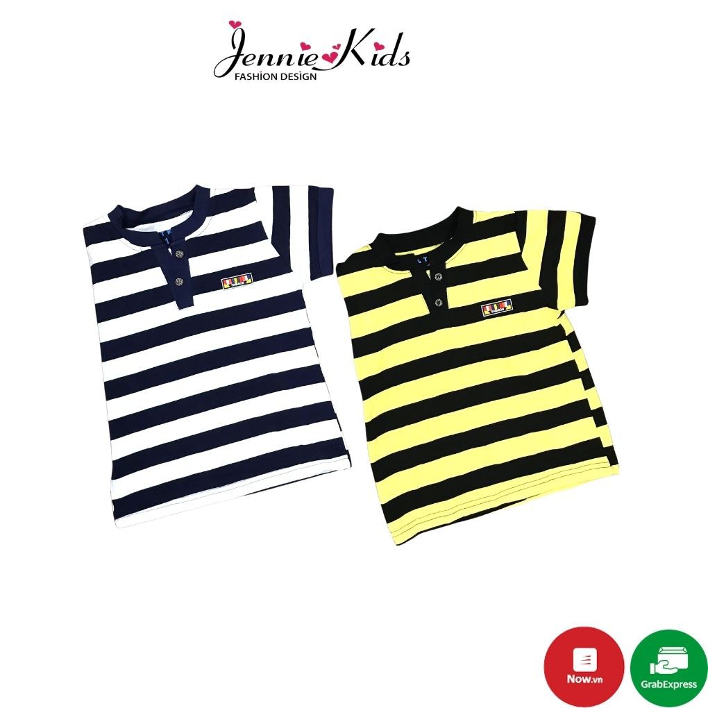 Áo thun bé trai cotton chính phẩm JENNIE KIDS thấm hút mồ hôi tốt J409