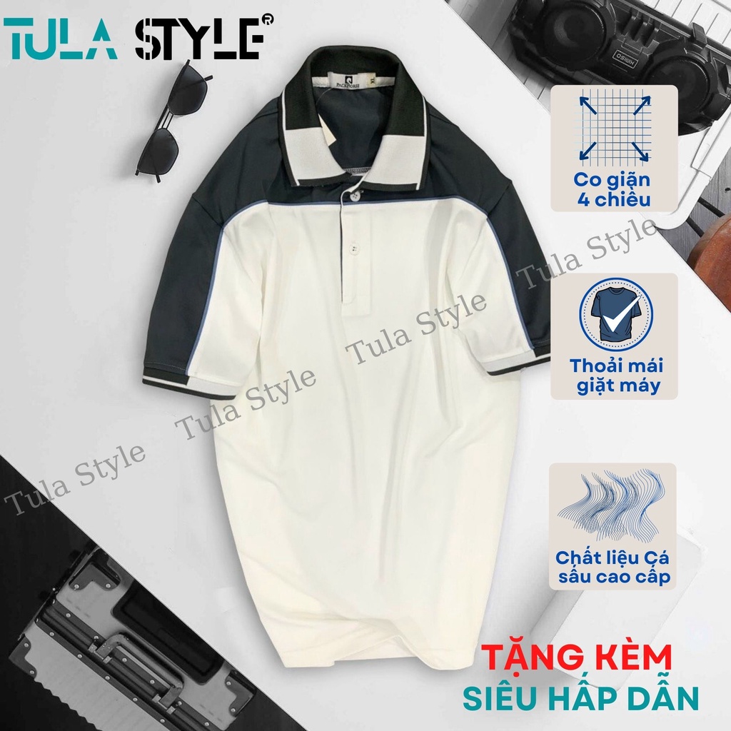 Áo thun polo Unisex Tula Style đẹp có cổ bẻ cao cấp, áo phông nam nữ vải cá sấu phối 2 màu basic xuất khẩu Hàn Quốc VNXK