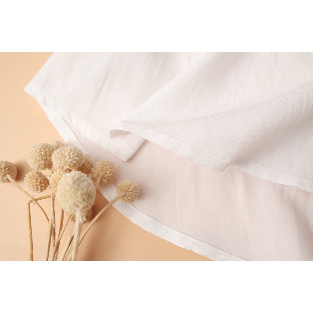 Áo tơ cotton KACHISA màu trắng duyên dáng, thanh lịch