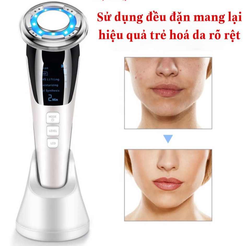 Máy Chăm Sóc Da Cá Nhân, Máy Điện Di Tinh Chất 5 Chức Năng D818 - Bản Quốc Tế