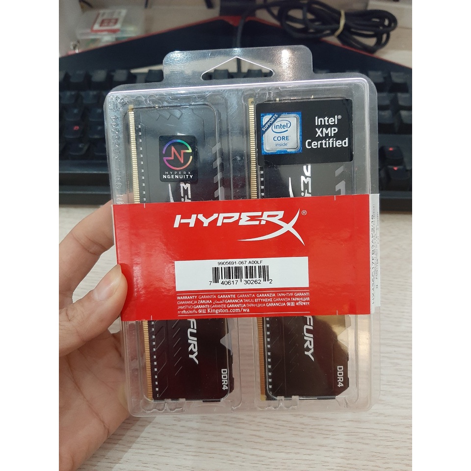 RAM PC 16GB / 32GB Kingston DDR4 Bus 3600MHz HyperX Fury RGB C17 (Bộ KIT 2 Thanh)