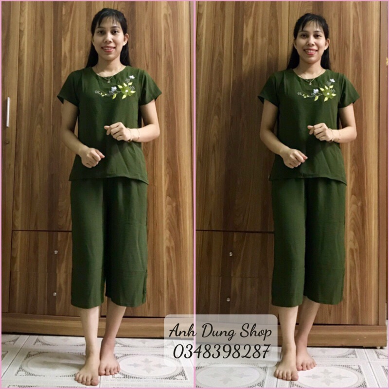 ĐỒ BỘ TRUNG NIÊN ỐNG RỘNG LỬNG VẢI ĐŨI CAO CẤP CHO BÀ MẸ MẶC NHÀ