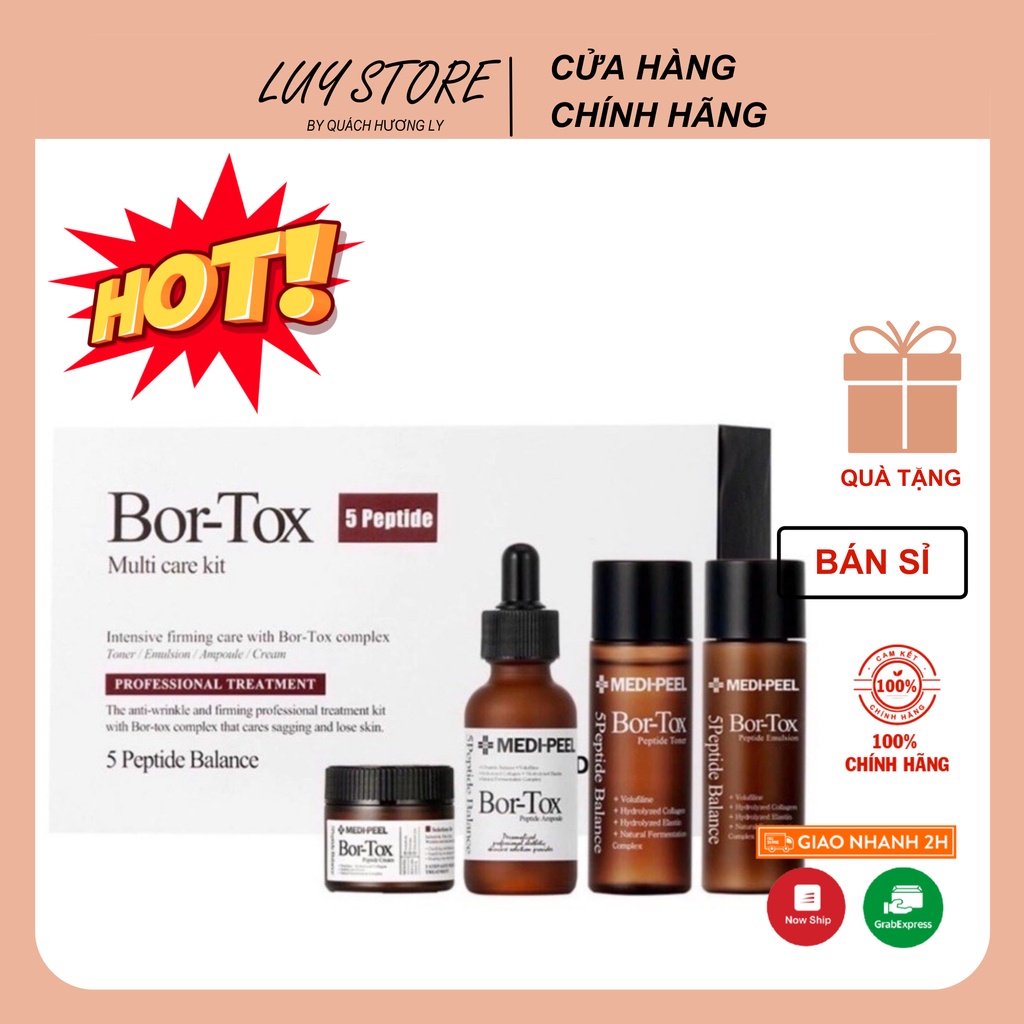 Sét Dưỡng Da Medi - Peel Bor Tox Multi Care Kit Căng Bóng Da Chống Lão Hóa 4 Món - Hàn Quốc BONGSHOPAUTHENTIC