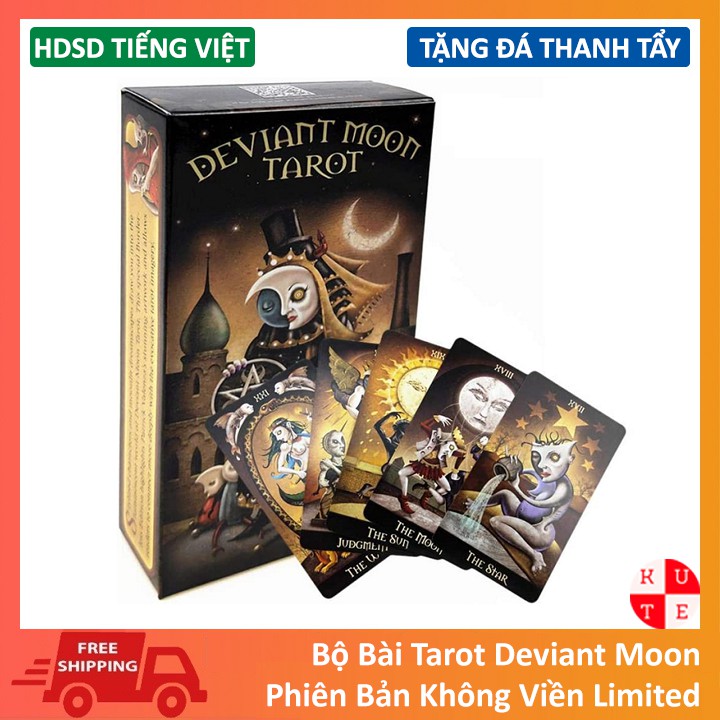 Bộ Bài Deviant Moon Tarot 78 Lá Bài Bản Không Viền Tặng Link Hướng Dẫn Tiếng Việt Và Đá Thanh Tẩy