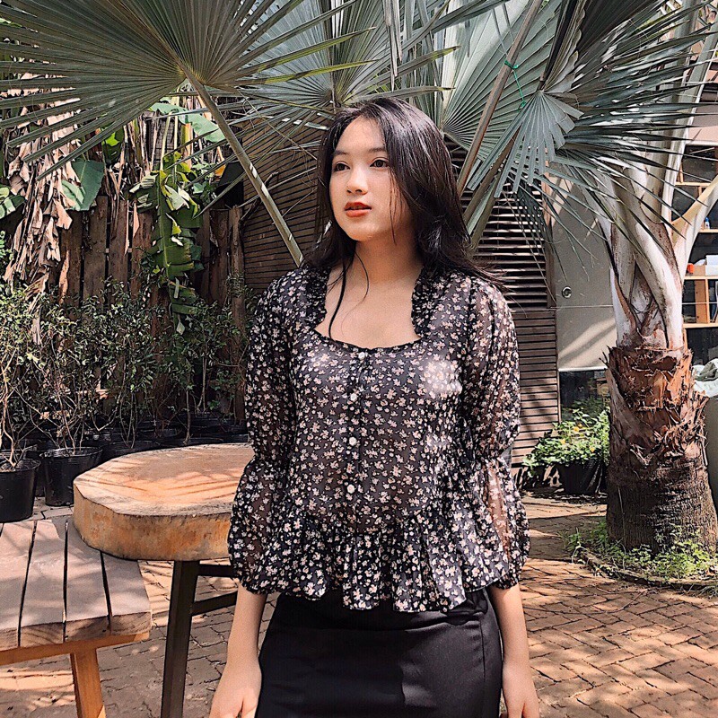 Áo voan hoa tiểu thư