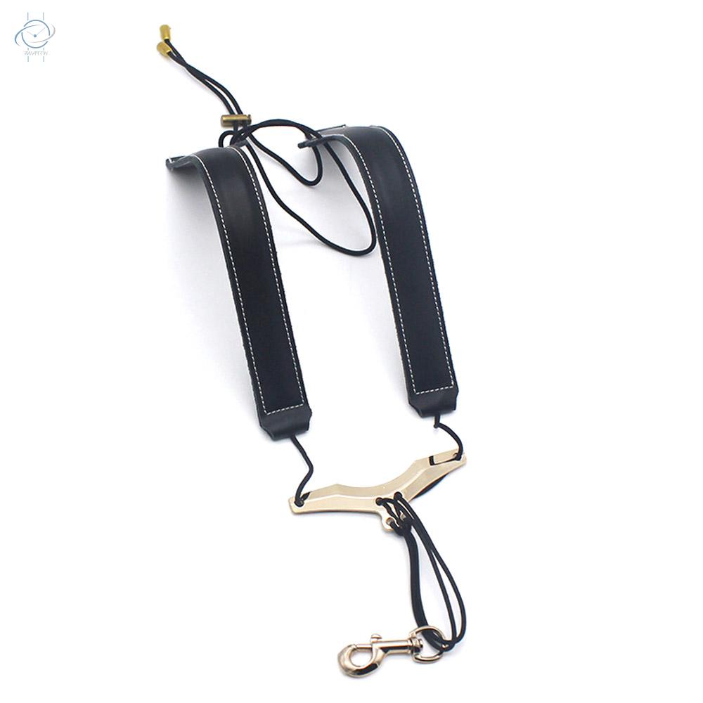 ♫Adjustable Saxophone Shoulder Strap Sax Leather Strap for Alto/Tenor/Soprano Saxophones