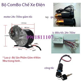Combo chế xe điện 24V 350W giảm tốc