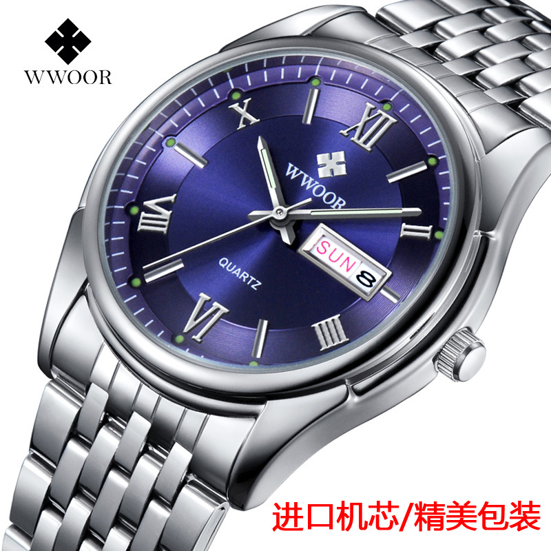 Đồng Hồ Quartz Wwoor / Love 8802 Có Hiển Thị Ngày