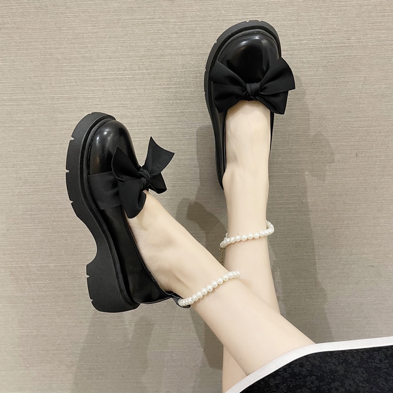 Giày Lolita Nữ Quai Ngọc Mũi Nơ, Giày Búp Bê Nữ Phong Cách Hàn Quốc mã HV68 TRANGBIHUE