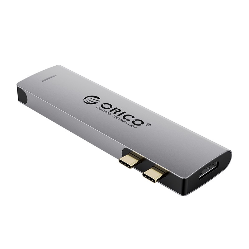 Đế cắm đa năng 5 (3 USB, HDMI, Type C Thunderbolt3 ) trong 1 cho MacBook Orico 2CT-5H-GY - Hàng Chính Hãng