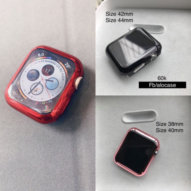 Ốp apple watch series 1/2/3/4 viền màu