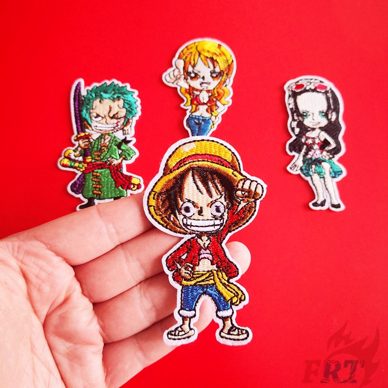 ☠ Miếng Vá Hóa Trang Nhân Vật Hoạt Hình One Piece ☠ 1 Miếng Vá Ủi Quần Áo Hình Huy Hiệu Size S-4