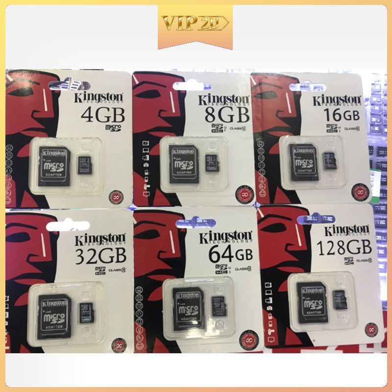 Thẻ nhớ vip2u Kingston Micro SD TF Class10 80MB / s 1-8G / 16G / 32G / 64G / 128G / 256G / 512G