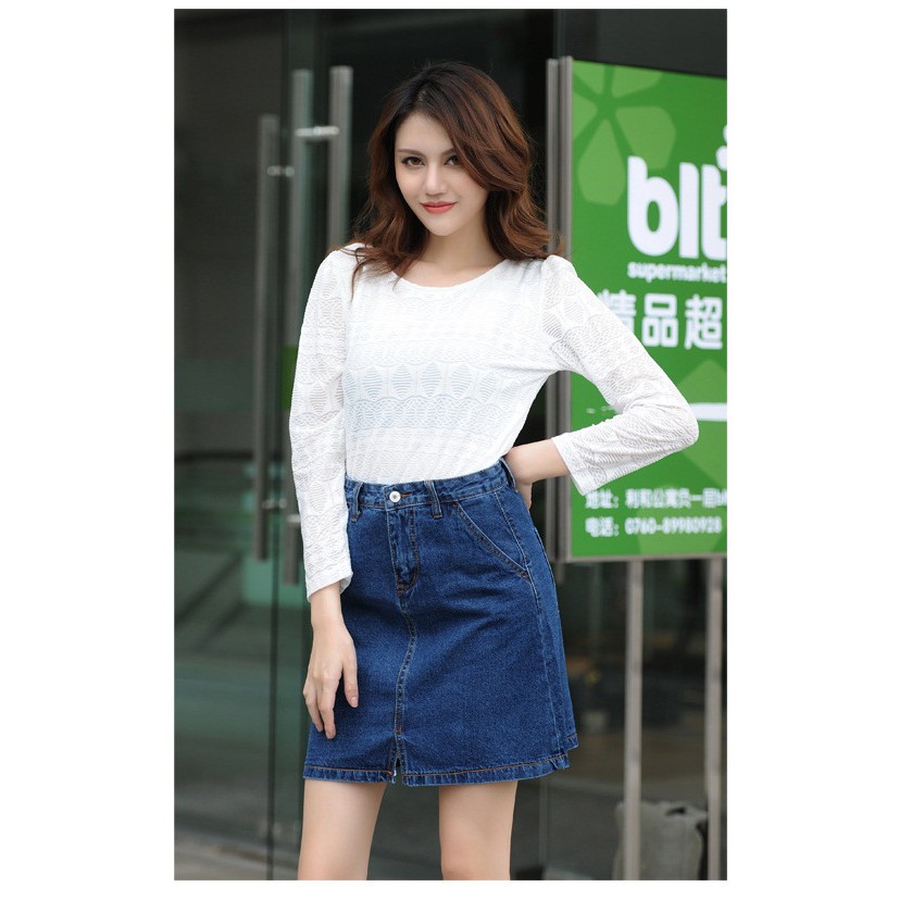 Chân váy jean dáng đẹp | BigBuy360 - bigbuy360.vn