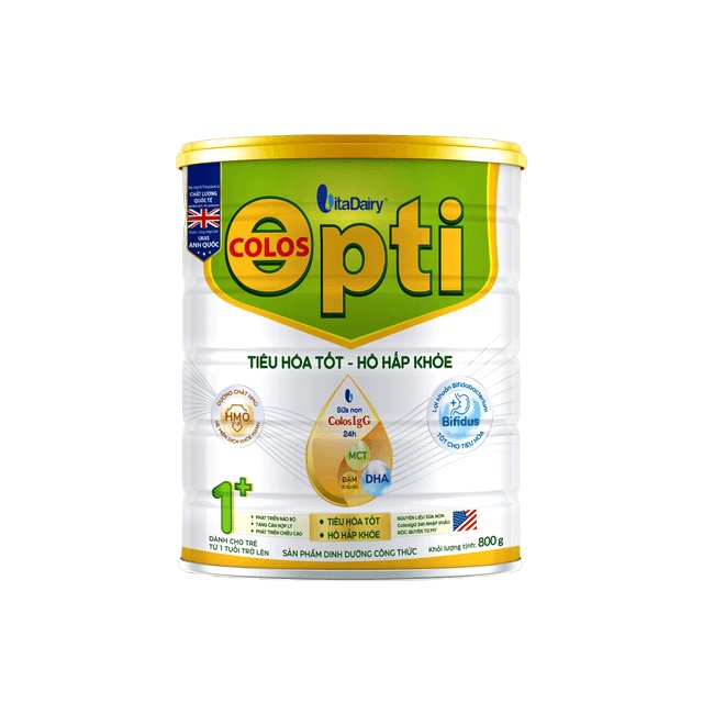 Lon Sữa 800g Colos Opti Vitadairy Dành Cho Bé Từ Sơ Sinh Giúp Phát Triển Não Bộ, Chiều Cao