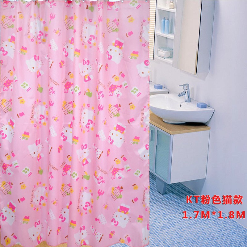 Rèm che bồn tắm chống thấm nước chống nấm mốc hình Hello Kitty