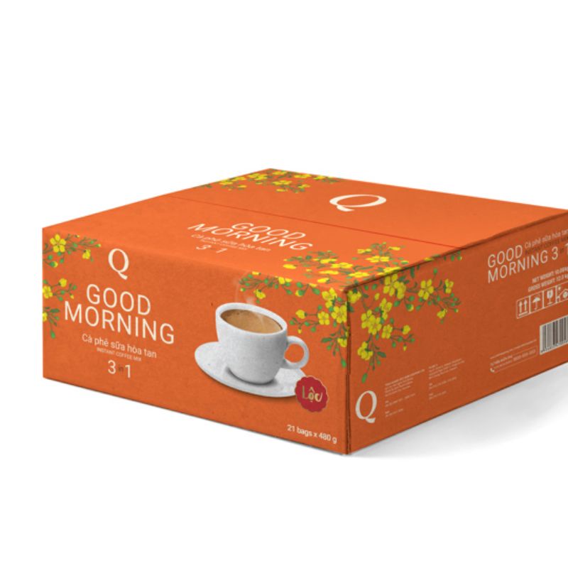 Cà Phê Hòa Tan 3in1 Good Morning Trần Quang gói 480gr