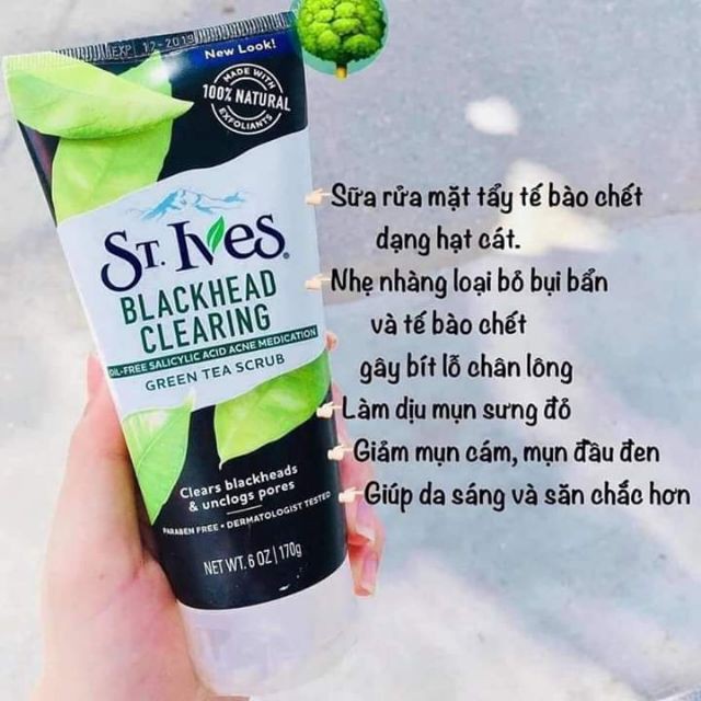 Sữa rửa mặt tẩy tế bào chết ngừa mụn St.Ives Trà Xanh 170g