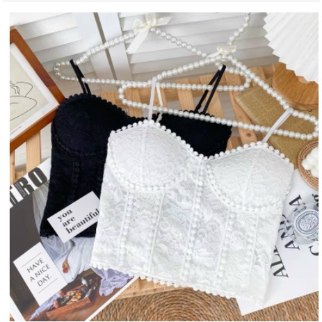 Áo bra hai dây cúp ngực sexxy, Áo lót kiểu đính viền 2 dây AS1873 - NhiNhi Shop