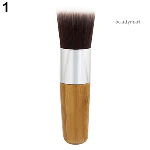 [Hàng mới về] Cọ Đánh Phấn Nền Đầu Phẳng Tròn Tay Cầm Bằng Tre Tiện Dụng