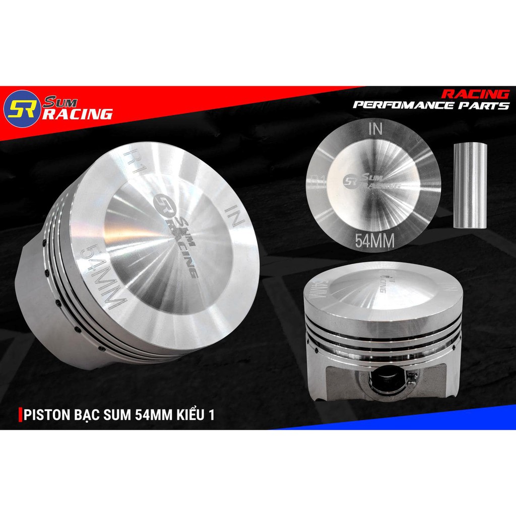 Trái Piston bạc 54 56 Sumracing Wave Dream - trái 54 56 đầu lồi