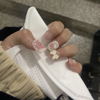 YADORNOS Set 24 móng tay giả hình nơ đáng yêu sành điệu dành cho nữ