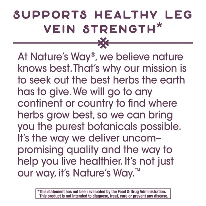 Viên uống hỗ trợ giãn tĩnh mạch Nature's Way Leg Veins Support Blend 60v USA