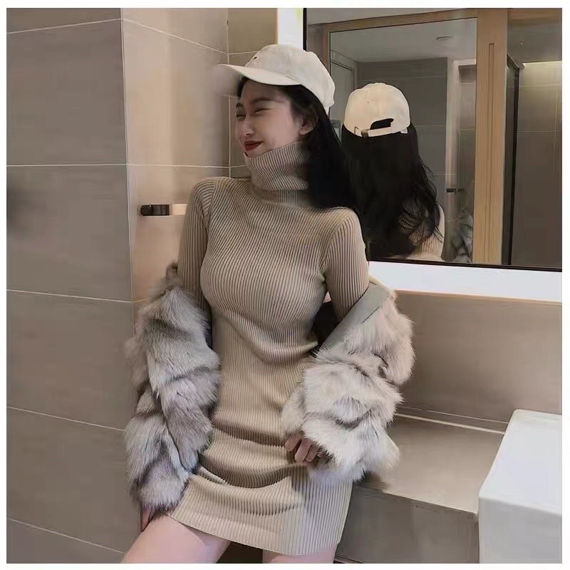 ( Ảnh thật ) váy len body dáng ngắn