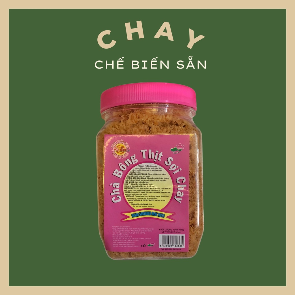 [Thực phẩm chay ăn liền] Chà bông thịt sợi chay Âu Lạc chế biến sẵn đóng hộp bảo quản lâu 100gr