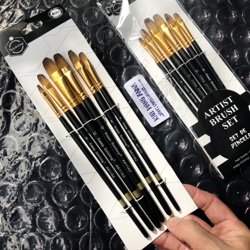 Bộ cọ bo tròn đủ size - Bút vẽ , Bút lông - Bộ cọ vẽ màu nước , màu acrylic , Sơn dầu , vẽ nail, vẽ đắp móng