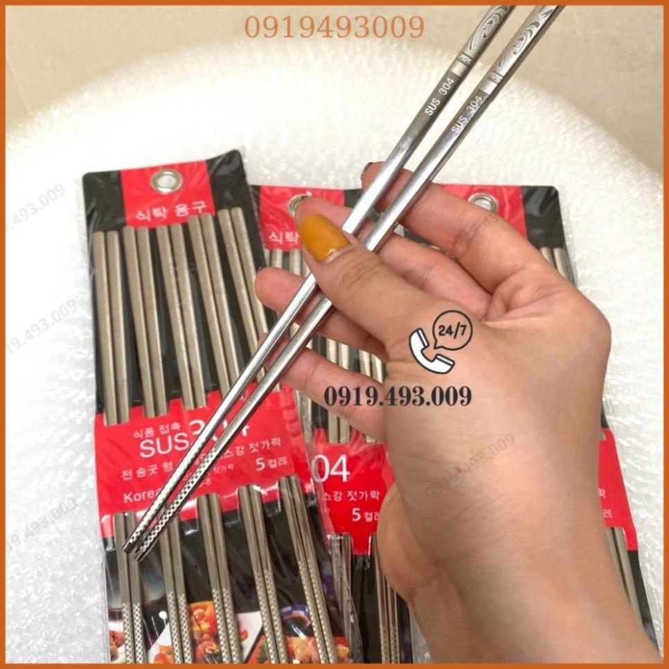 Đũa inox 304 nhập khẩu hàn quốc chống trơn trượt inox đặc ruột , SALE LỚN