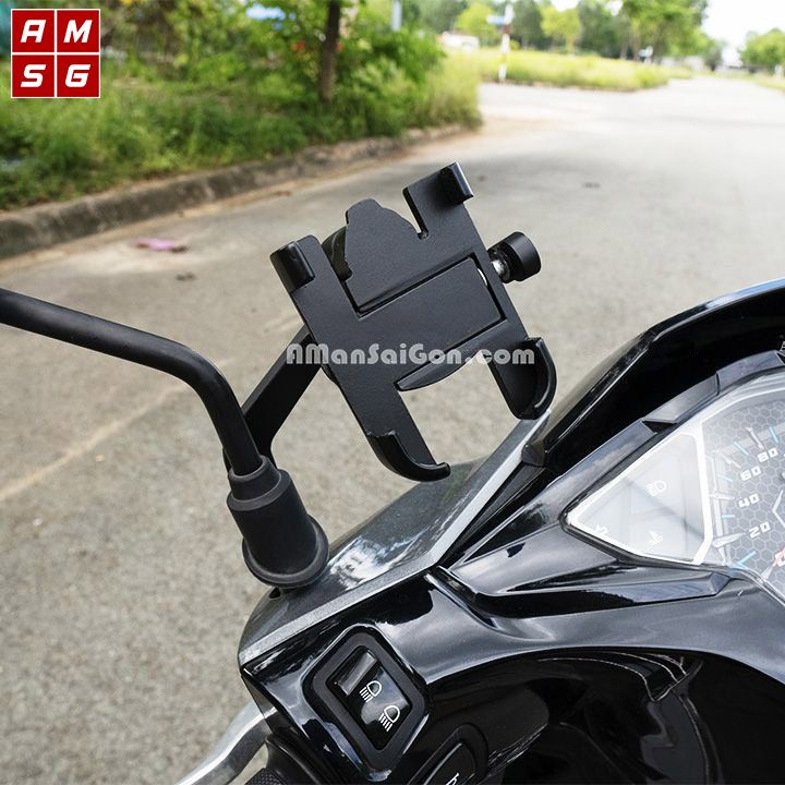 Giá Đỡ Điện Thoại Xe Máy, Kẹp Điện Thoại C2 Chông Rung, Chống Cướp Cực Chắc Chắn, Siêu Bền