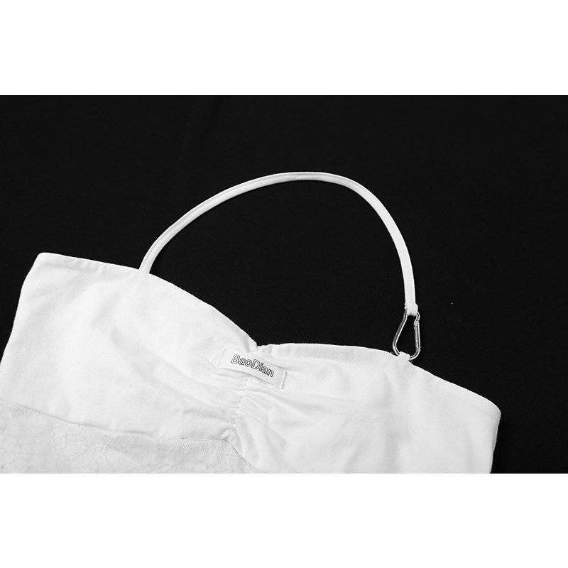 DUNEA Áo Tank Top Hở Lưng Xếp Ly Cài Khóa Trẻ Trung Quyến Rũ Cho Nữ