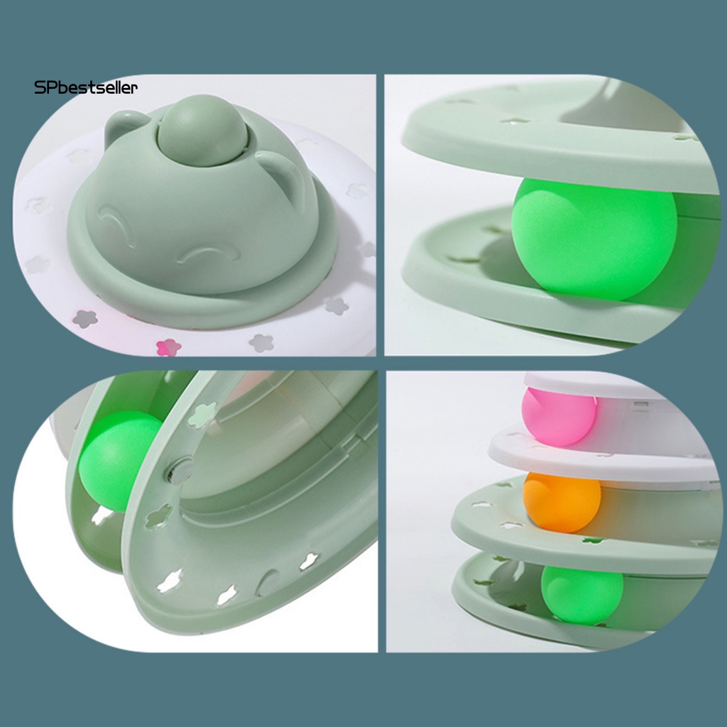 Đồ Chơi Tháp Bóng Lăn Rèn Luyện Trí Thông Minh Trong Nhà Cho Mèo Cưng