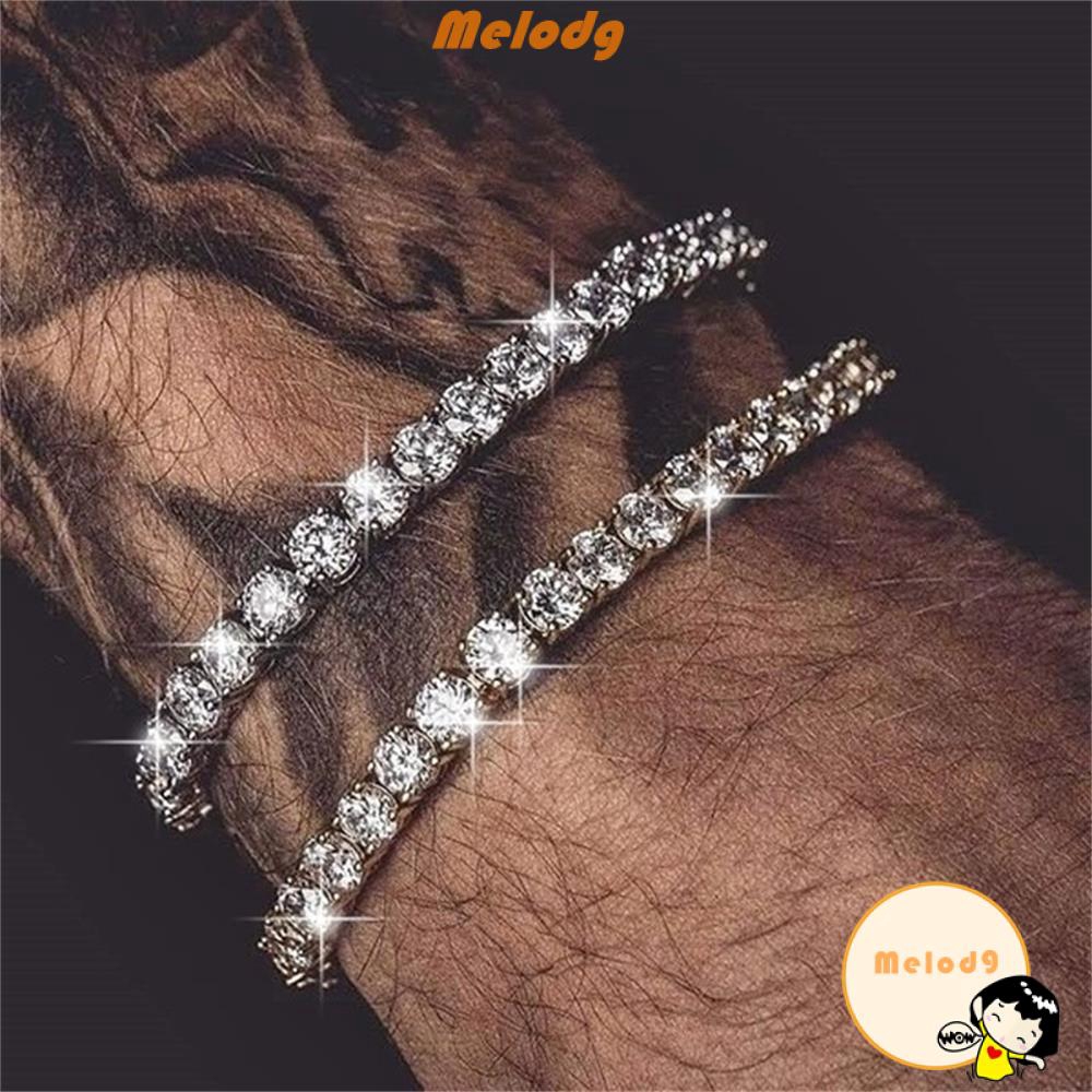 Vòng Tay Đính Đá Kim Cương Lấp Lánh Sang Trọng Thời Trang Cho Nam Và Nữ