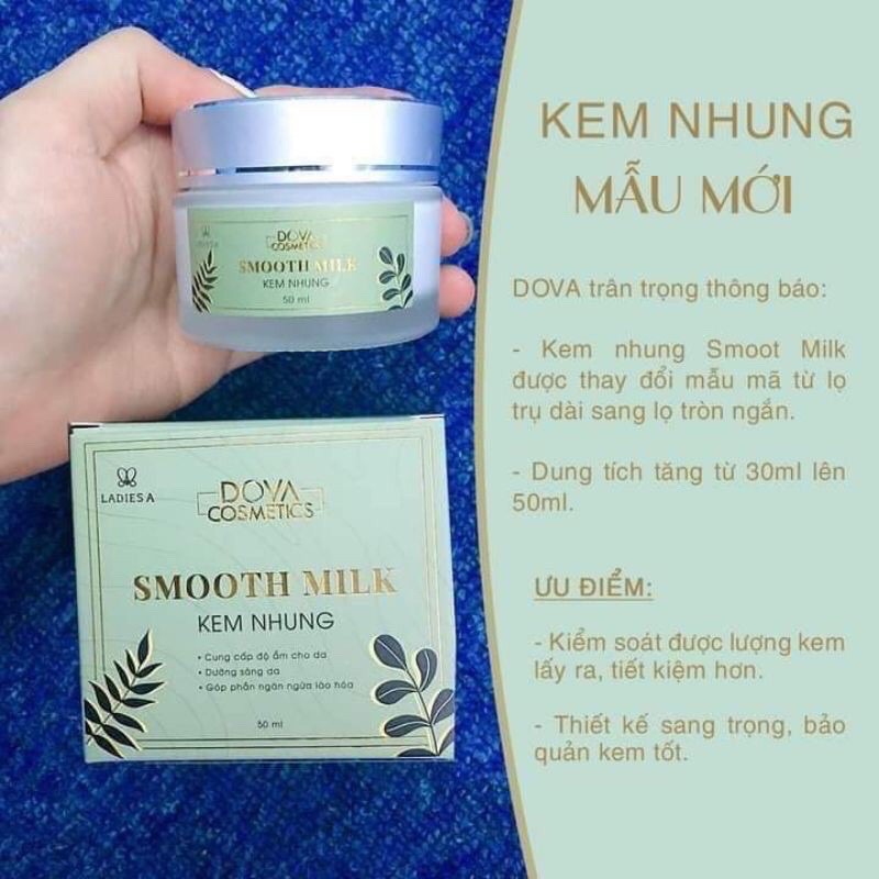 ( Mẫu mới ) Kem nhung dova ( smooth milk) hàng chuẩn kèm quà