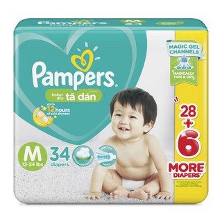 Bỉm Pampers dán M34 - Nhập khẩu từ Philippines