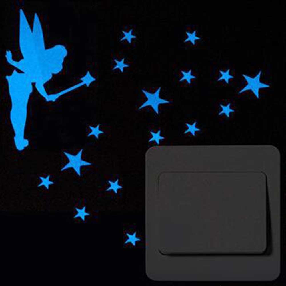 Miếng Dán Tường Trang Trí Công Tắc Đèn Họa Tiết Hoạt Hình Dạ Quang Phát Sáng Trong Bóng Tối