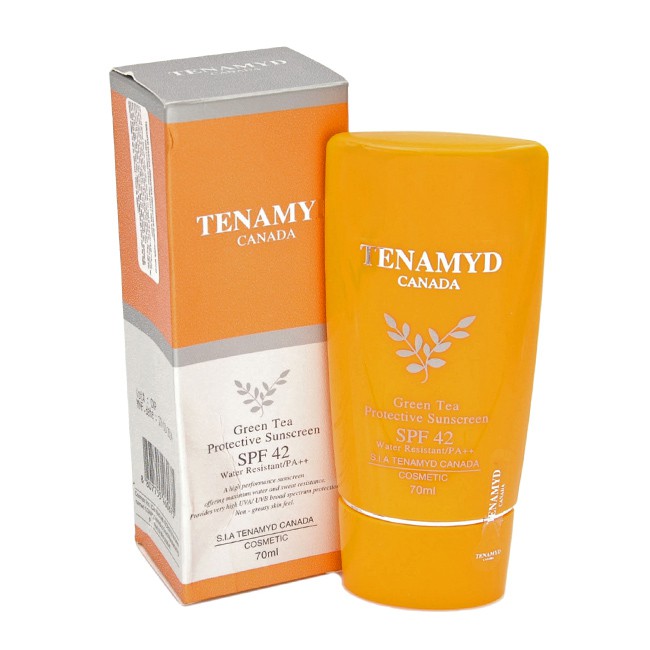 Kem chống nắng tinh chất trà xanh Tenamyd Green Tea Protective Sunscreen SPF42 PA++ kiềm dầu cho da