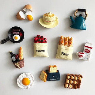 Nam châm dính tủ lạnh trang trí hình đồ ăn, nam châm dán hít 3D Liên tít Decor