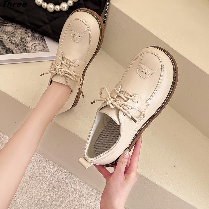 Women's shoes, single shoes black student small leather shoes female British style thick-soled lace-up Oxford Japanese uniform jk