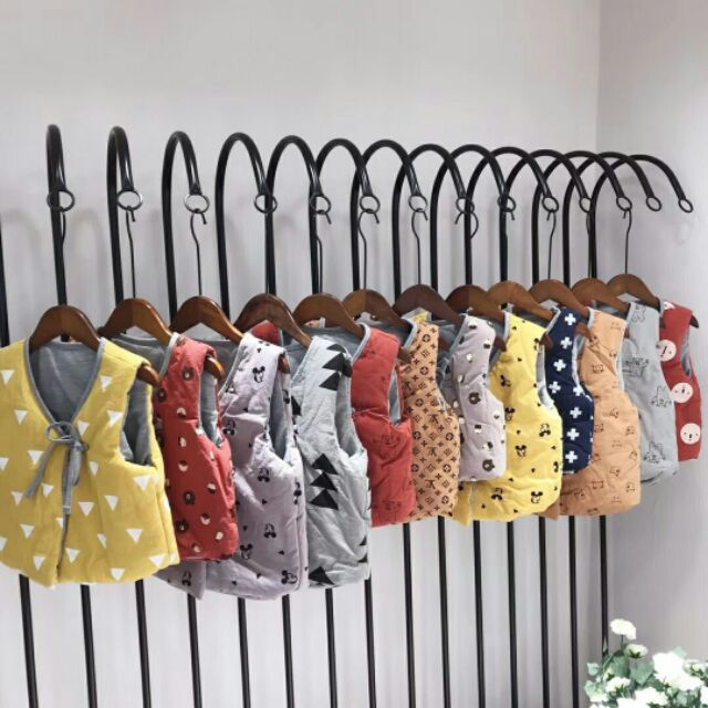 Áo khoác ghile trần bông siêu nhẹ cho bé gái size 13-25kg