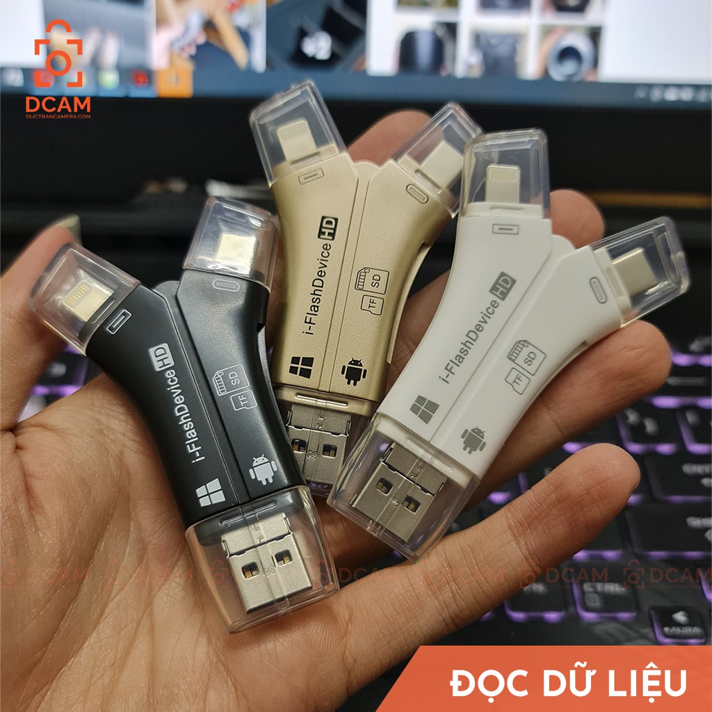 [Ảnh thật] Đầu đọc thẻ SD, TF đa năng cho điện thoại & laptop [HÀNG CHUẨN IFLASH TỐC ĐỘ CAO]